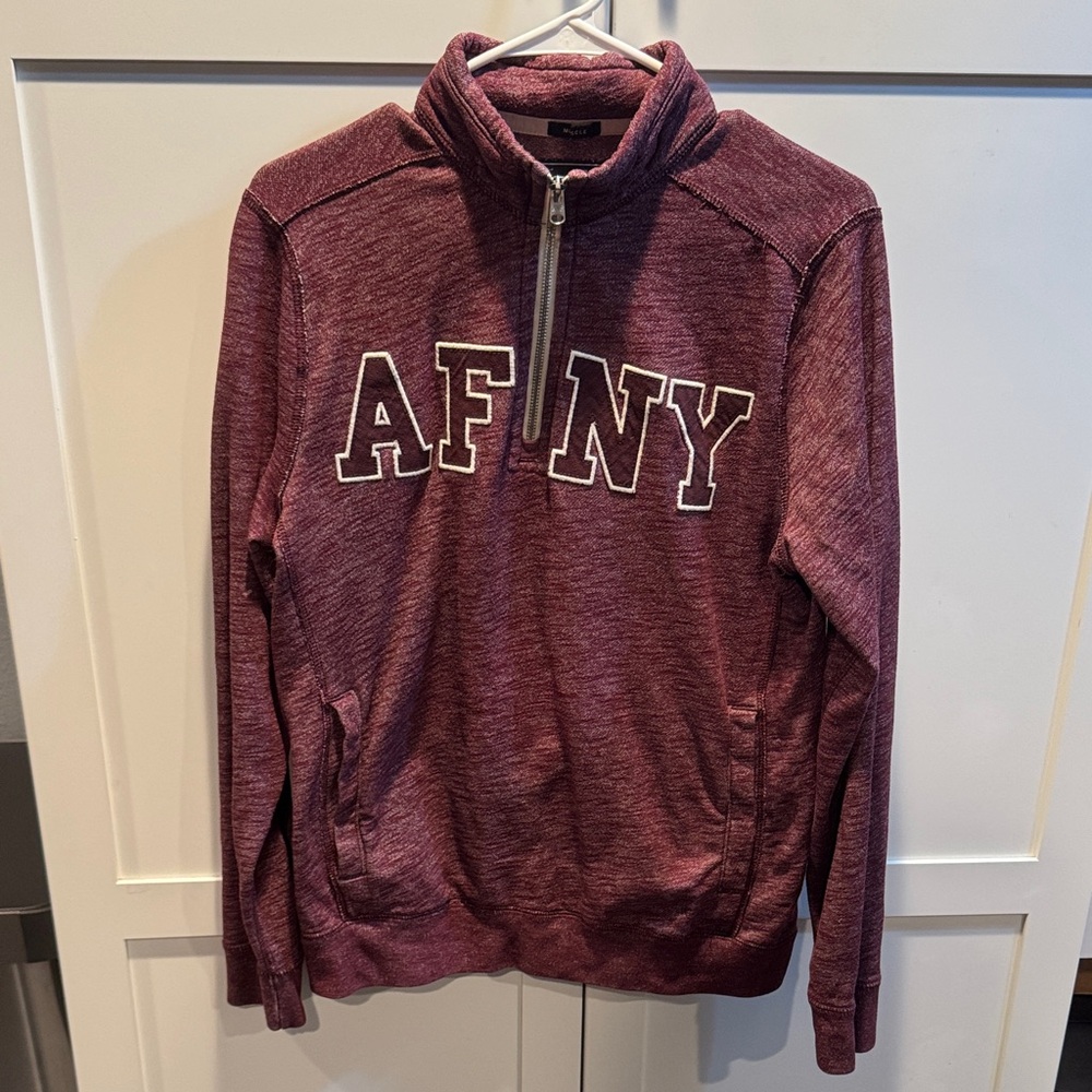 AFNY Abercrombie & Fitch Men’s Quarter Zip Muscle Maroon Pullover Small